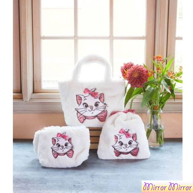 【全新現貨】迪士尼 聯名款 日本Maison de Fleur 瑪麗貓 QQ毛手提袋 瑪麗貓手提包 瑪麗貓手拿包 化妝包