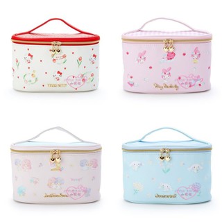 ♥小花花日本精品♥Hello Kitty美樂蒂雙子星大耳狗 皮質 拉鍊 手提化妝包 化妝箱 收納包42230502