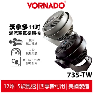 VORNADO沃拿多 渦流空氣循環機 735B-TW 735-TW 黑 / 灰 兩色