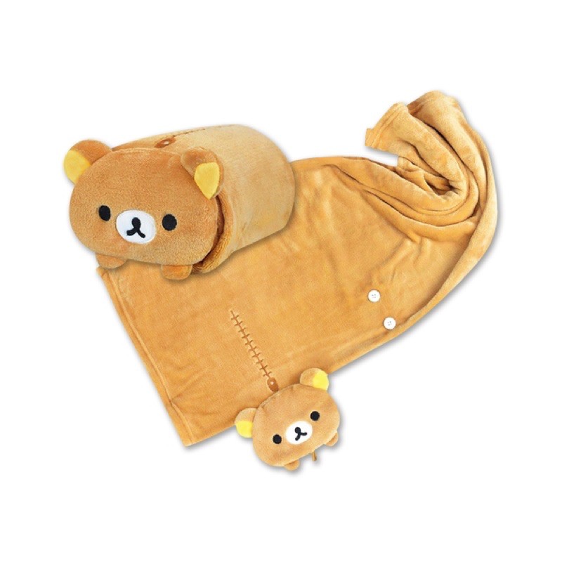 全新 趴姿拉拉熊小捲毯85*70cm 懶懶熊 拉拉熊 懶人毯 冷氣毯 沙發毯  嬰兒毯 彌月禮