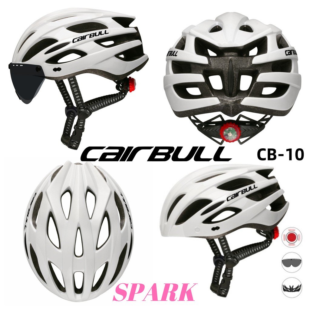 Cairbull 10 單車安全帽 安全帽 自行車安全帽 頭盔 款公路山地自行車騎行頭盔配置尾燈帽檐風鏡 SPARK