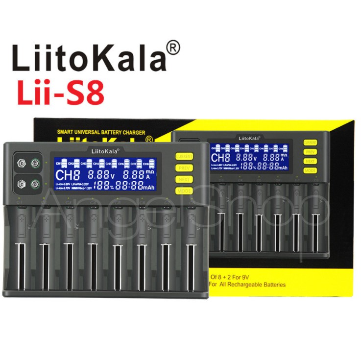 《天使小舖》LiitoKala Lii-S8 8槽充電器 1A/2A大電流 18650 26650 21700鋰電池