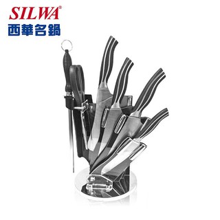 【SILWA 西華】精鍛流線七件式刀具組-含360°旋轉壓克力刀座