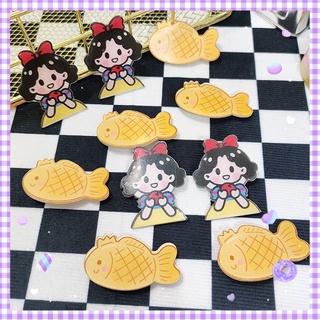🈶發票🧾【滿💰100出貨】流行飾品❤️超可愛公主/鯛魚燒造型別針🎀卡通徽章🎀包包裝飾🎀米可醬の粉色小屋🎀