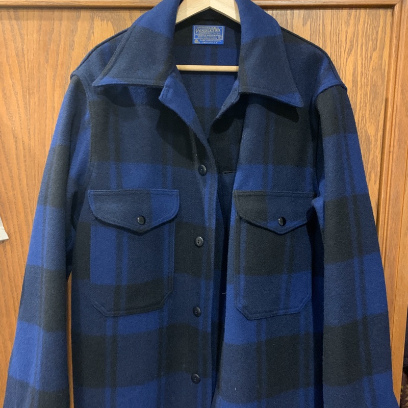 pendleton 黑藍 格紋 羊毛 襯衫外套
