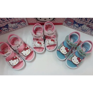 [kikishoes]三麗鷗Sanrio Hello Kitty亮片裝飾魔鬼瞻運動涼鞋可愛涼鞋粉色免運活動