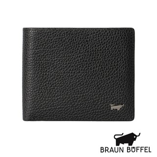 【BRAUN BUFFEL】德國小金牛路易系列4卡短夾皮夾-黑色 牛皮/雙鈔 BF184-315-NO