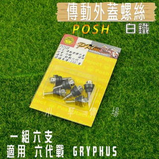 POSH | 白鐵 一組六支 傳動外蓋螺絲 傳動 塑膠外蓋螺絲 傳動塑膠蓋螺絲 適用 六代戰 GRYPHUS 水冷BWS