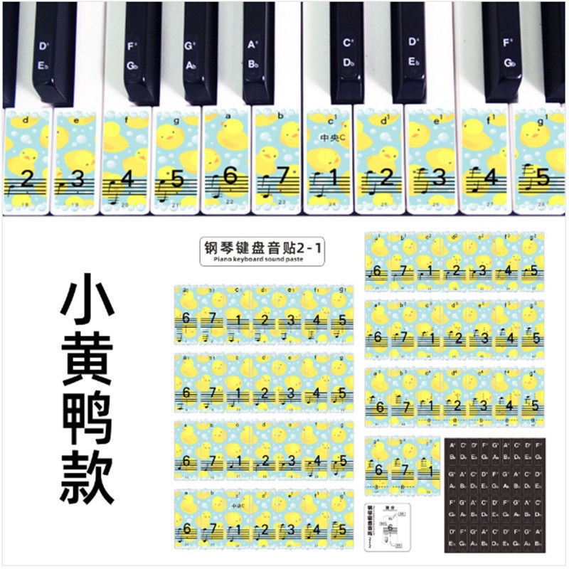 電子琴貼紙初學者輔助神器 電鋼琴貼紙鍵電子琴鍵盤音符貼61鍵個性圖案音階貼五線譜簡譜 蝦皮購物