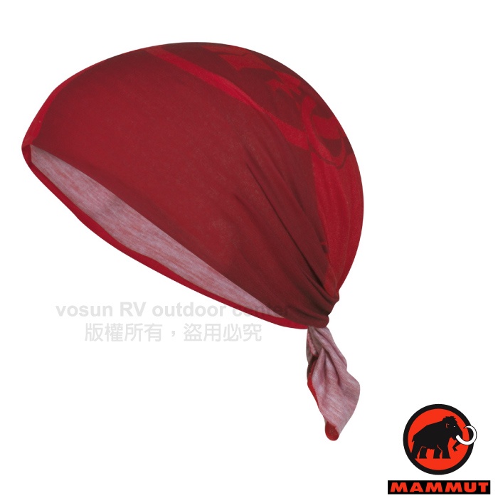 【MAMMUT 長毛象】 超彈性吸濕快乾舒適頭巾Runbold Headband(抗UV50+)/熔岩紅_05000