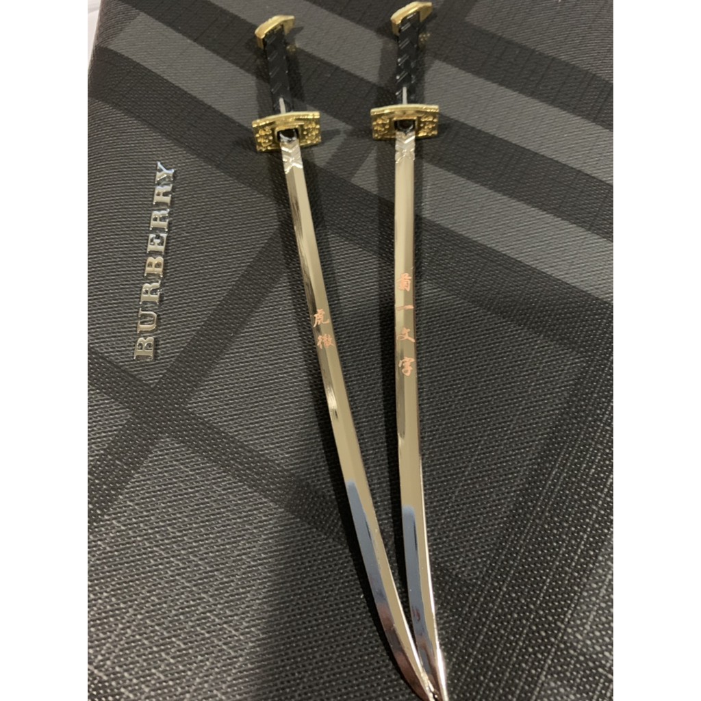 現貨實圖一組兩把有刻字399回饋社會 Mb 1 100 紅異端菊一文字金屬配件金屬刀通用00 飛翼 蝦皮購物