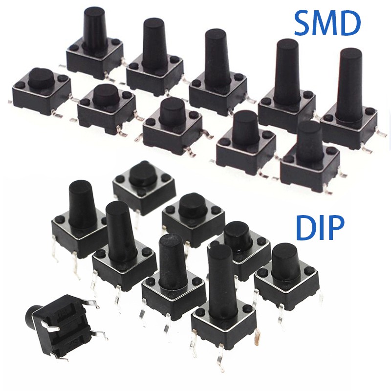 20pcs SMD 4PIN 6x6x4.3/5/6/7/8/9/10 mm 微型輕觸開關 0.5A 50V 按鈕開關