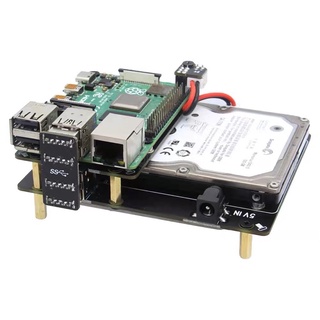 現貨 樹莓派4B 2.5英寸 SATA 雙硬碟存儲擴展板 NAS集羣 支持UASP X883