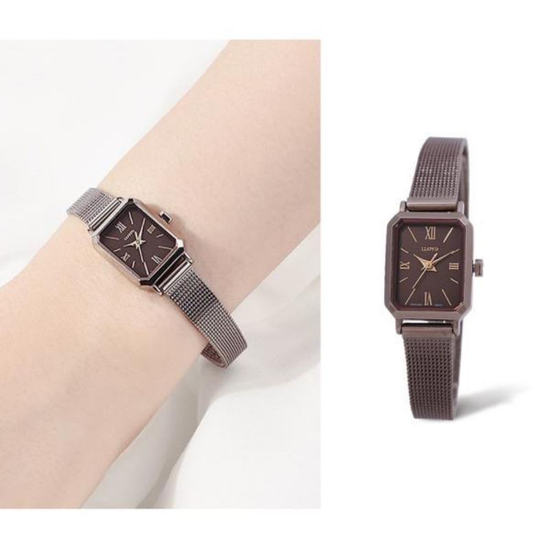 【萌貓🇰🇷代購】韓國珠寶品牌 LLOYD Awesome Square系列 咖啡色 氣質女用錶 手錶