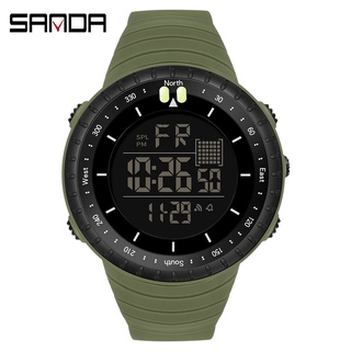 SANDA 6071 男士手錶軍用 5Bar 防水運動手錶 LED 軍用數字手錶男錶