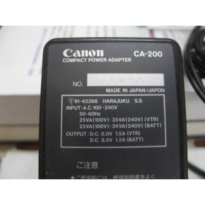 Canon Power Adapter Charger CA-200 CA-200A 6.0V for hi-8充電 8