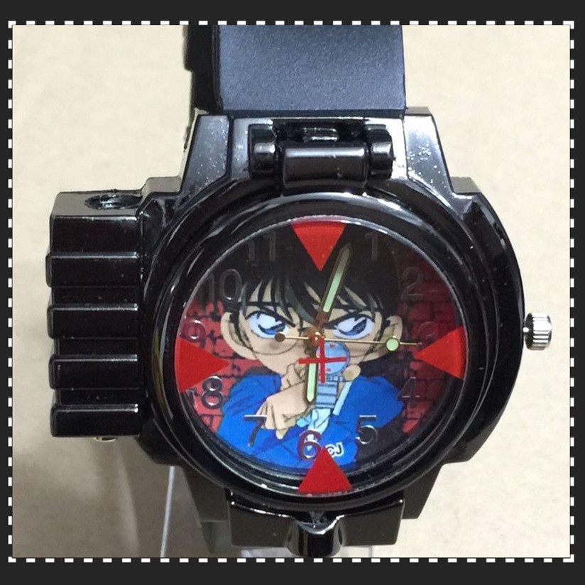 小天堂:柯南手錶 紅外線瞄準掀蓋錶 兒童錶 創意柯南錶 放大鏡手錶 學生個性手錶 卡漫禮品 贈錶盒