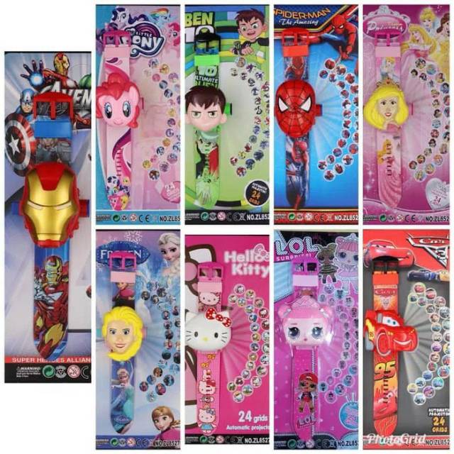 兒童手錶汽車鋼鐵俠蜘蛛俠ben10冷凍小馬芭比hello kitty LOL