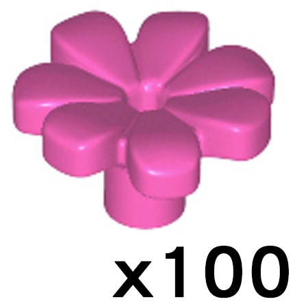 100朵 樂高 Lego 深 粉紅色 花朵 7花瓣 植物 32606 櫻花樹 樹屋 Dark Pink Flower