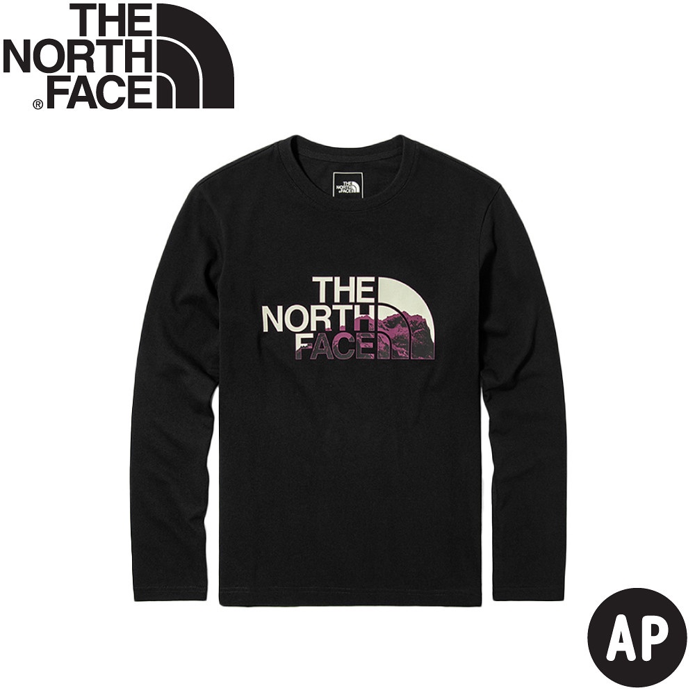 【The North Face 男 長袖棉質T恤 AP《黑》】5AZG/純棉長袖/圓領長袖/T恤