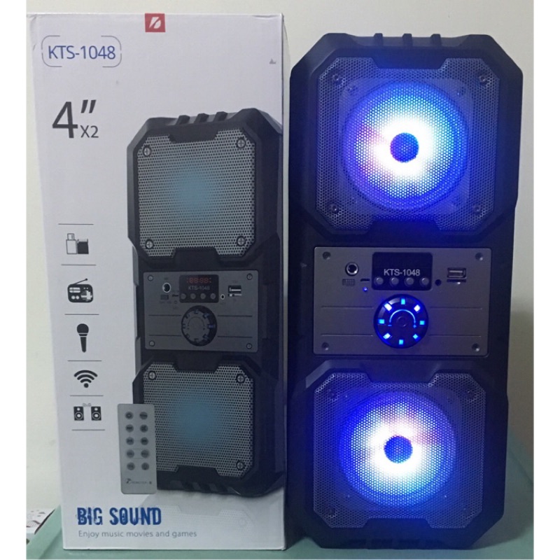KTS-4吋x2藍牙音箱（可聽FM、插麥克風）