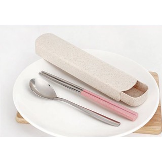 304不鏽鋼環保餐具三件組(筷子+湯匙+收納盒)
