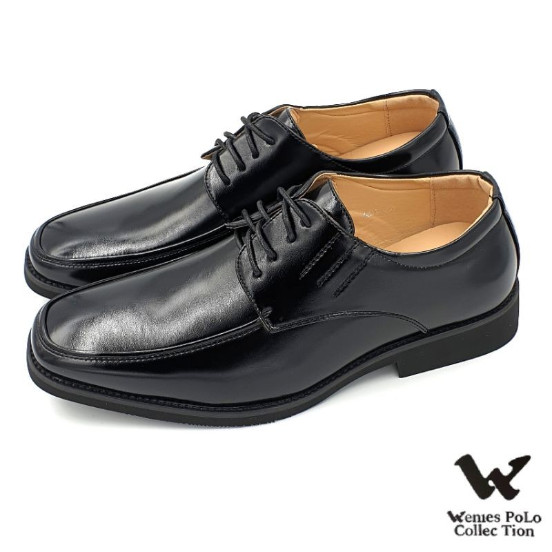 【米蘭鞋都】Wenies Polo (男) 綁帶 商務 上班 學生 紳士皮鞋 舒適 止滑 6221 黑色