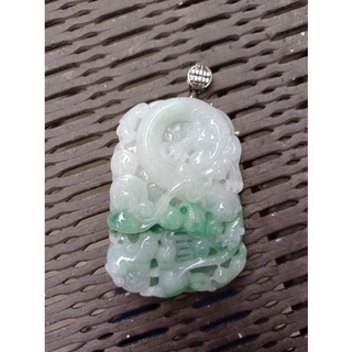 繽紛寶石—緬甸玉A貨翡翠～白龍賀壽福壽綿延玉墜－典藏品