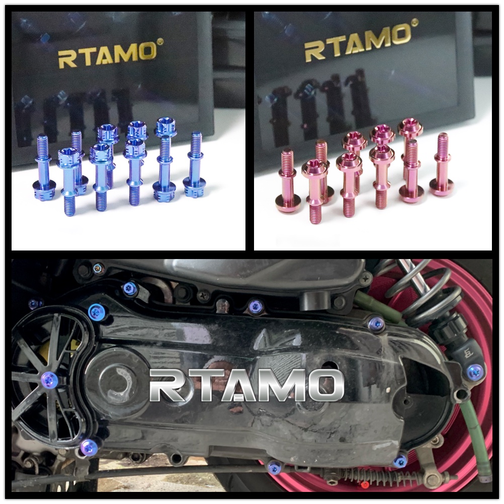 RTAMO | Yamaha 勁戰4-5代目 Force BWS 傳動蓋螺絲 正鈦傳動螺絲 10顆套組 高強度鈦合金改裝