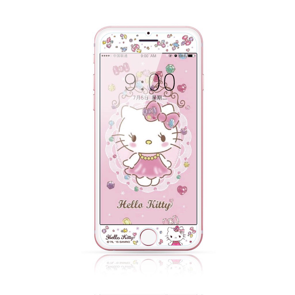 【YW3C】i6 i6plus i7 i7plus i8 i8plus Kitty 全覆蓋軟邊 超薄保護貼 浮雕保護膜