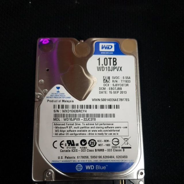 WD10JPVX 藍標 1TB(9.5mm) 2.5吋硬碟