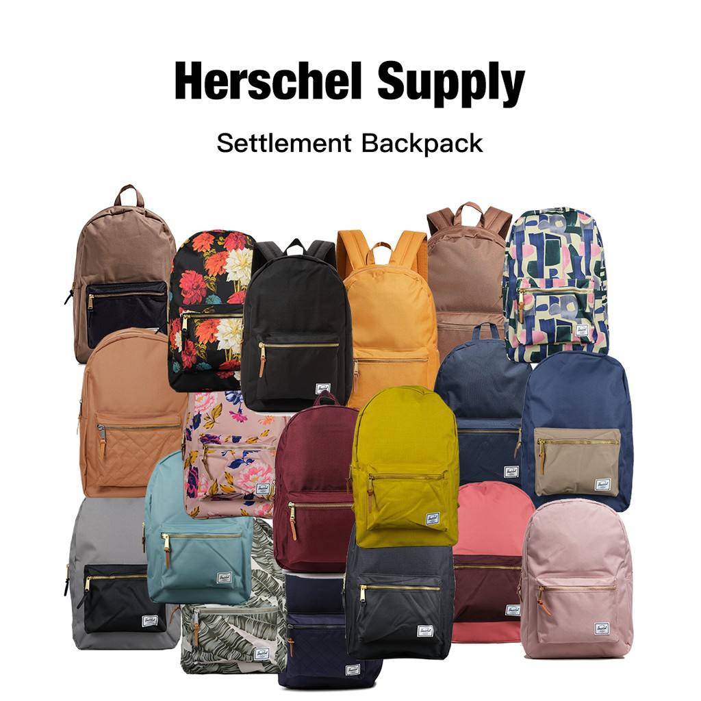 50種配色+ Herschel settlement 大容量 金屬拉鍊後背包