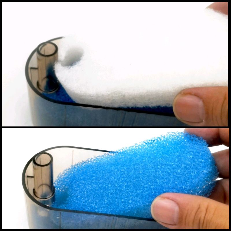 【鑫林水族】新款 小螃蟹低水位雨淋式過濾器替換棉（白，藍）ㄧ片