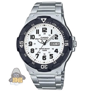 【CASIO】臺灣卡西歐公司貨 潛水風 不鏽鋼指針錶 100米防水-數字白麵(MRW-200HD-7B)