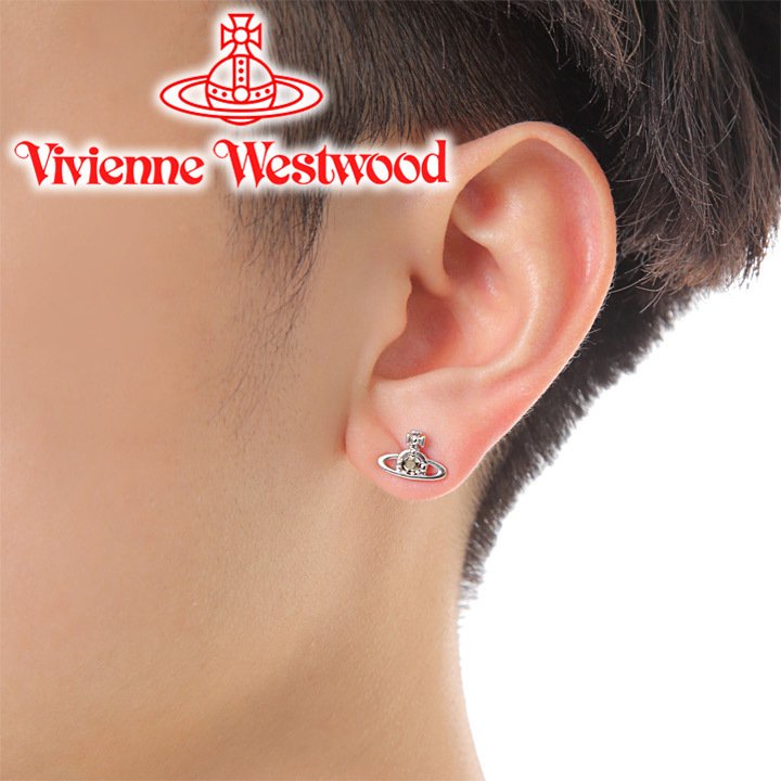 代購 Vivienne Westwood NANO SOLITAIRE 單只耳環 #男生耳環＃黃銅＃水鑽＃日本限定