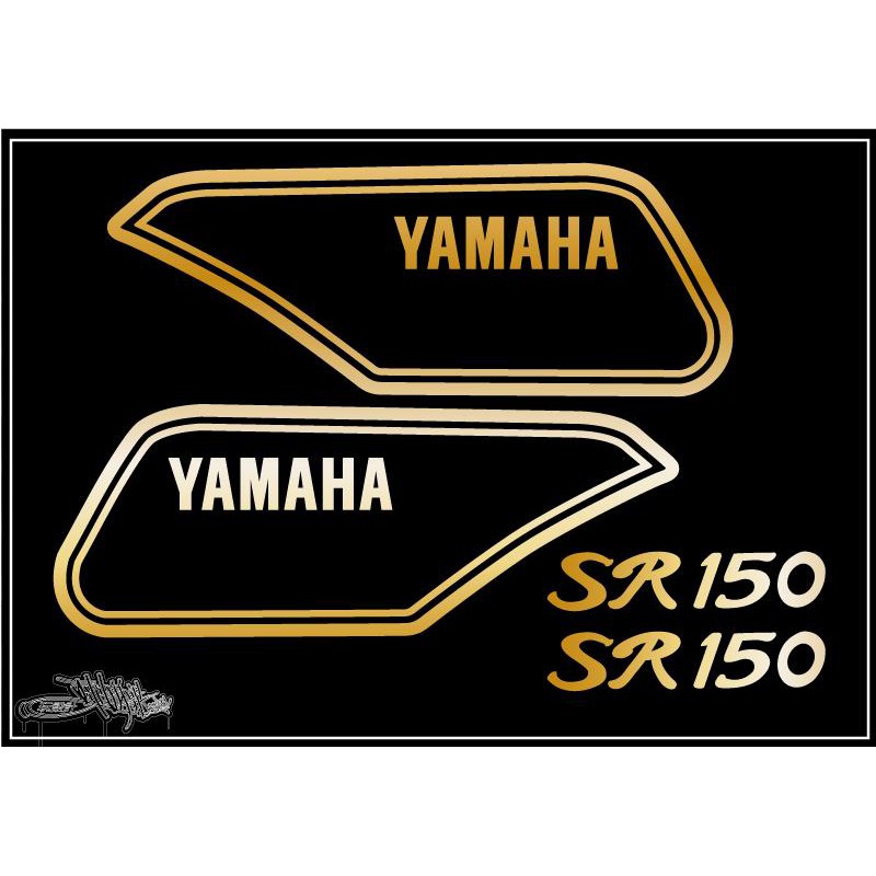 [LDS] 愛將 sr150 油箱 金色 貼紙 複刻 防水 側蓋 復古  原廠樣式