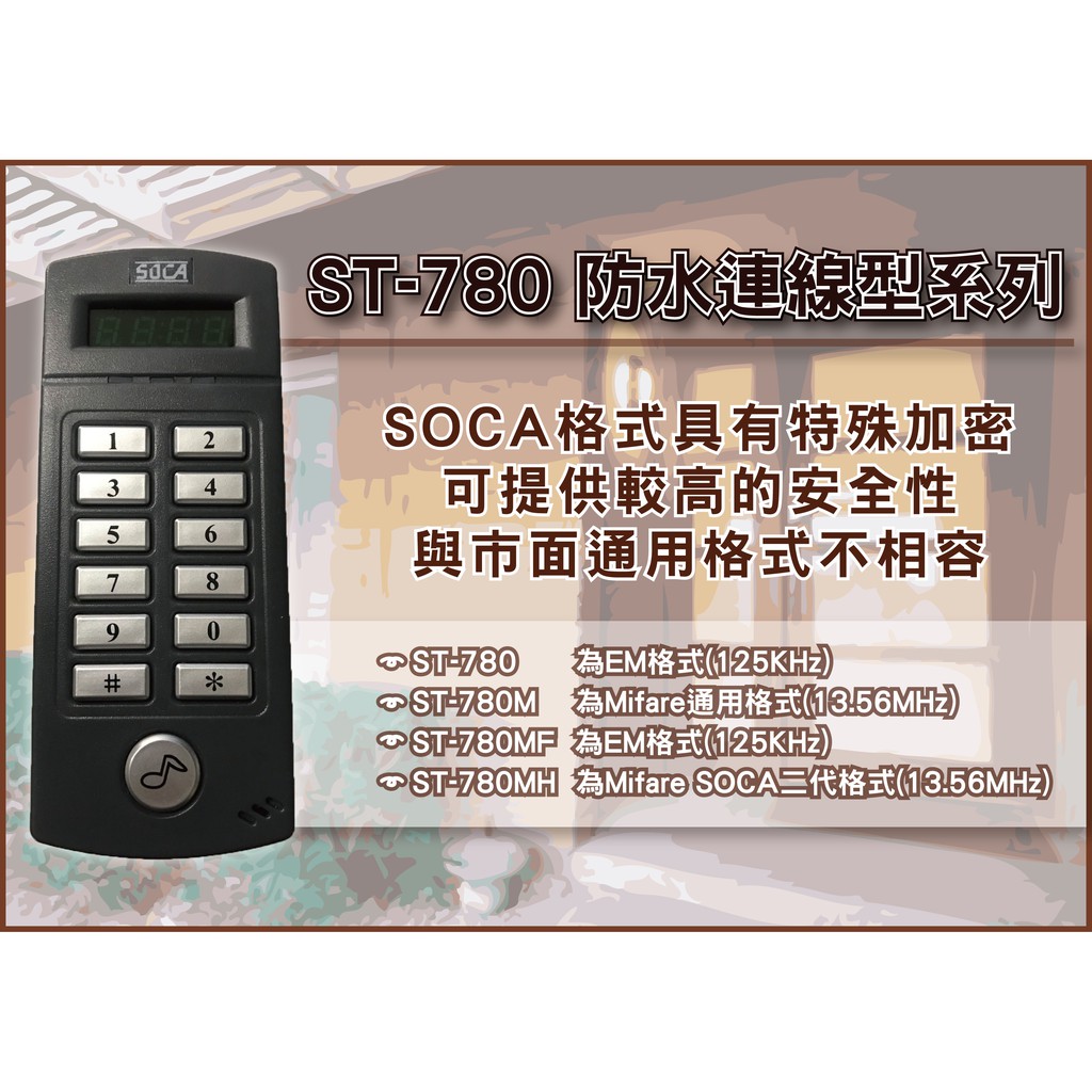 日懋 SOCA ST-780 連線型門禁/門禁讀卡機/門禁刷卡機