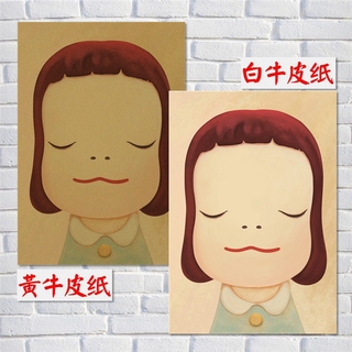 現貨奈良美智海報夢游大頭娃娃掛畫裝飾畫油畫壁紙可愛搞怪兒童卡通 蝦皮購物