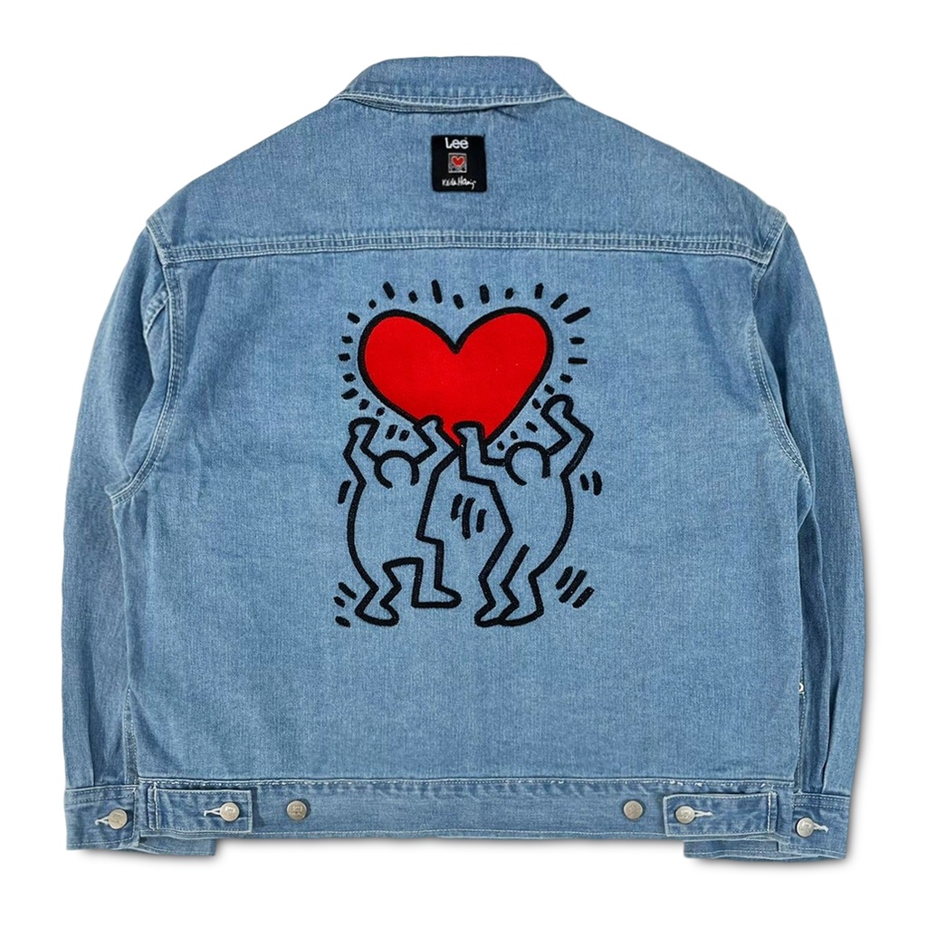 [稀有品] Lee x Keith Haring 經典聯名普普風愛心刺繡 水洗牛仔外套 單寧夾克 精美鋁釦 多尺寸