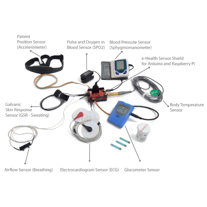 感測模組 e-Health Sensor Platform Complete Kit V1版(含 007手提箱)