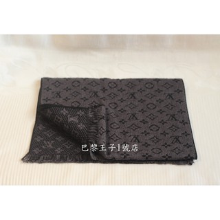 【巴黎王子1號店】《Louis Vuitton LV》M78526經典Monogram 織花 披肩 圍巾煤炭灰~預購