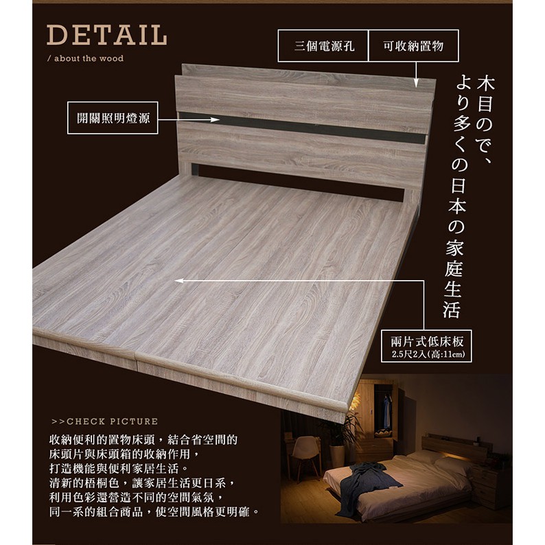 H D 東稻家居 狄尼塔斯民宿風5尺雙人低床底 2色 蝦皮購物