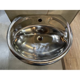 *水電DIY*不鏽鋼臉盆57cm/防爆白鐵臉盆/單孔/雙孔/立栓/安全臉盆