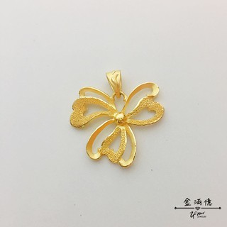 黃金墜飾【愛心蝴蝶花】純金女生造型項鍊 9999純金