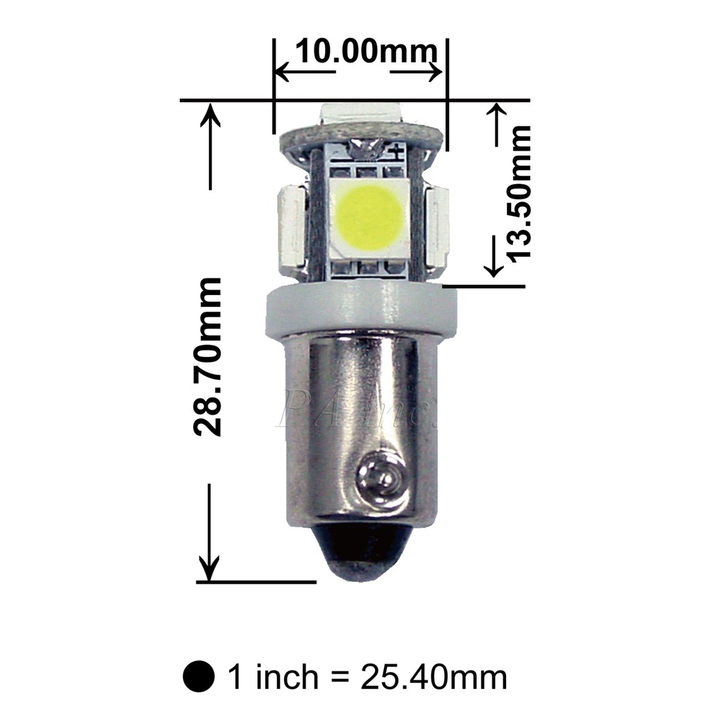 【PA LED】BA9S 平角 BAX9S 斜角 5晶 15晶體 SMD LED 白光 室內燈 小燈 定位燈
