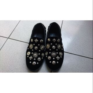 二手 近全新 日本 品牌 TOGA PULLA 鉚釘 Slip On 樂福鞋 黑色