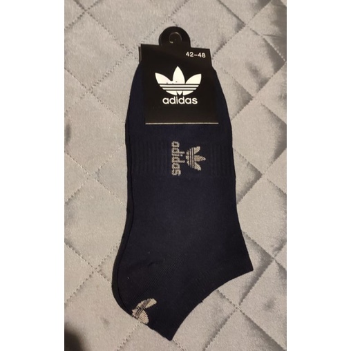 【現貨+快速出貨】（全新）Adidas 愛迪達 三葉草 透氣百搭 男襪 船襪 棉襪 短襪 藏青色。非毛巾厚底