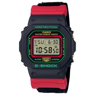 CASIO 卡西歐 G-SHOCK (DW-5600THC-1)【台灣原廠公司貨】帆布聖誕配色款 復古潮流運動錶43mm