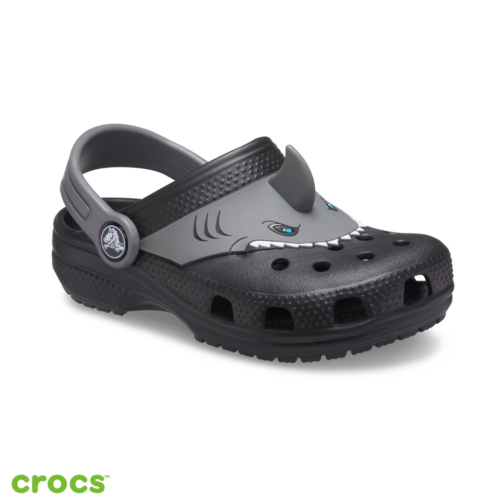 Crocs卡駱馳 (童鞋) 卡駱班鯊魚小克駱格-207072-001_洞洞鞋