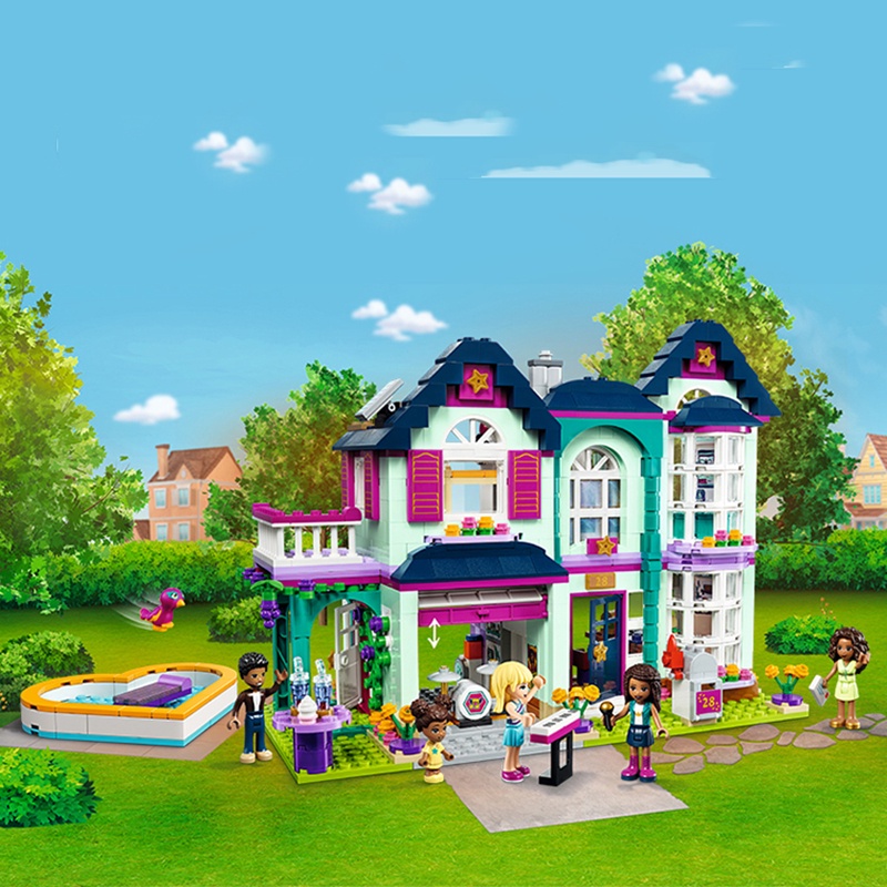 ◈拼圖拼搭好朋友系列安德里亞的溫馨之家別墅女孩子拼裝積木玩具